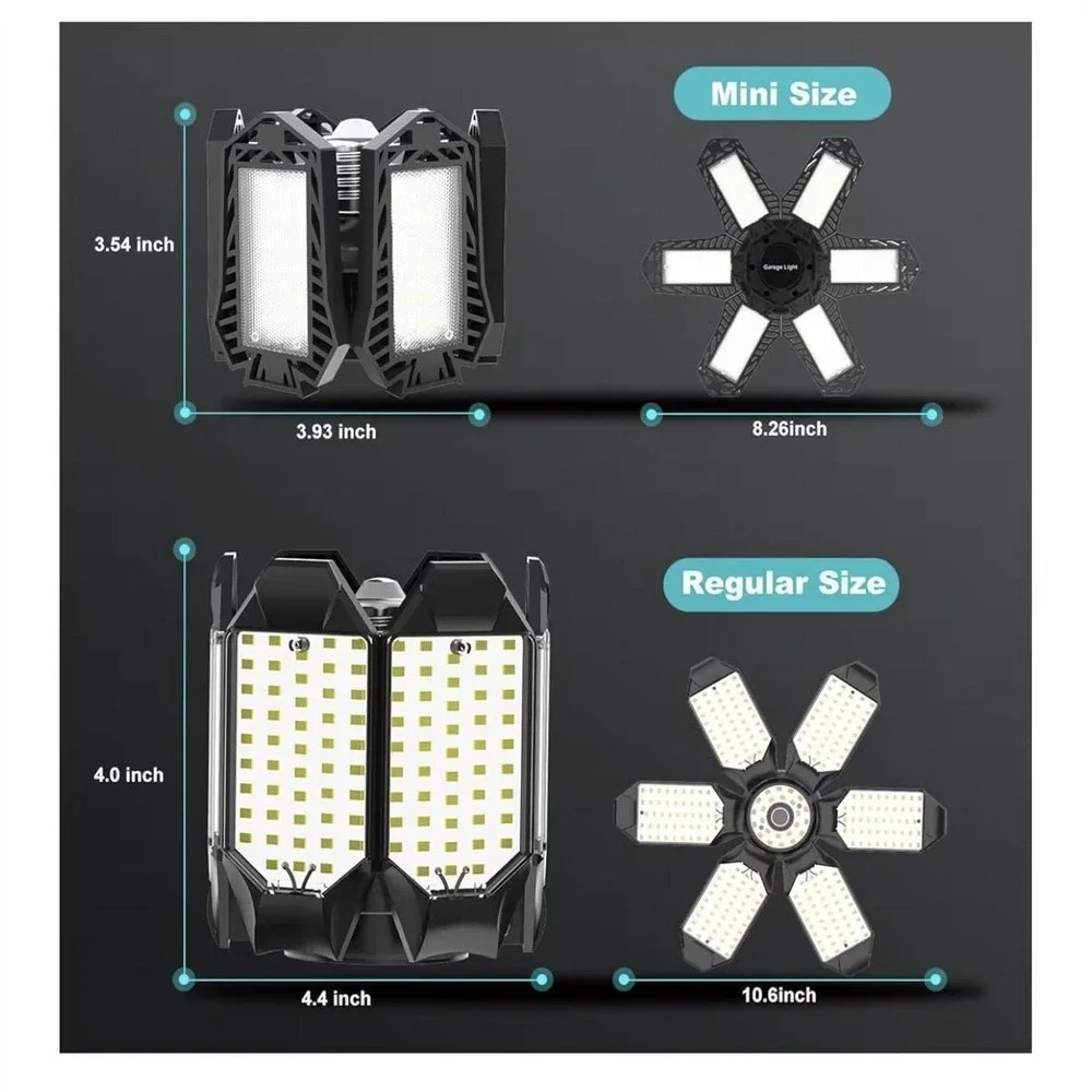 120W LED Garage Lights 10 Pack Deformable Ceiling Shop Light 6500K E26/E27